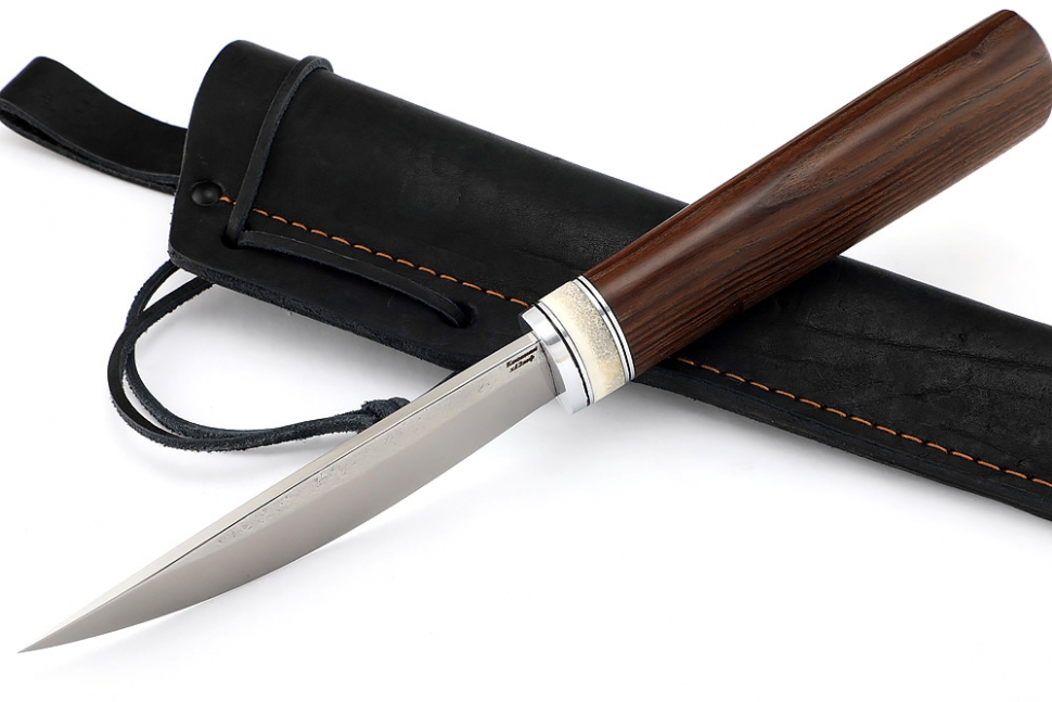 Нож Северный №1 (х12МФ, кованый дол, термоясень, вставка кость)