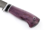 Нож Лесной дамаск, черный граб, карельская берёза фиолетовая - Нож Лесной дамаск, черный граб, карельская берёза фиолетовая
