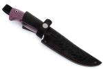 Нож Лесной дамаск, черный граб, карельская берёза фиолетовая - Нож Лесной дамаск, черный граб, карельская берёза фиолетовая