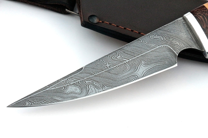 Нож Комар (дамаск, береста)