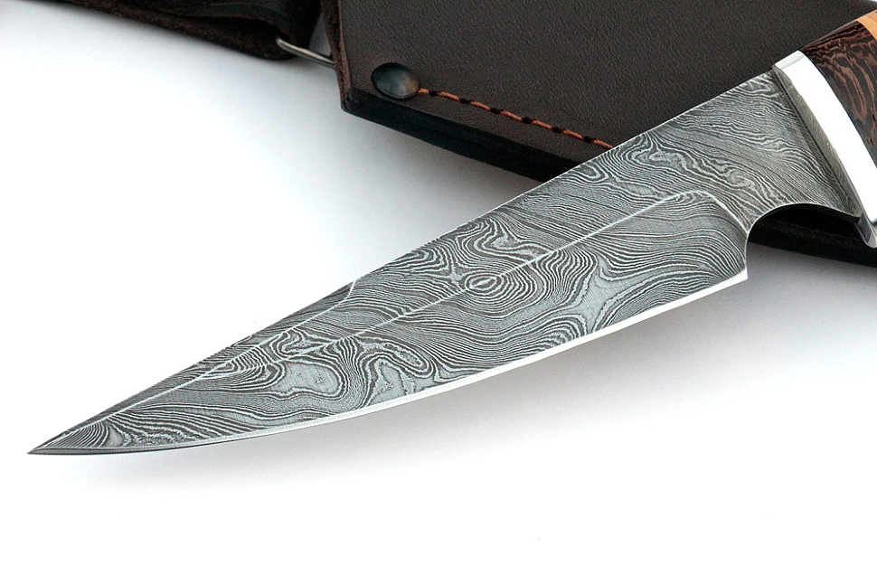 Нож Комар (дамаск, береста)