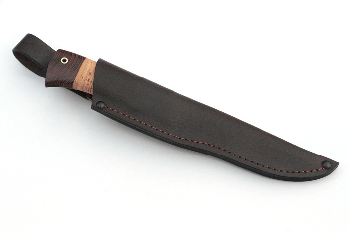 Нож Комар (дамаск, береста)