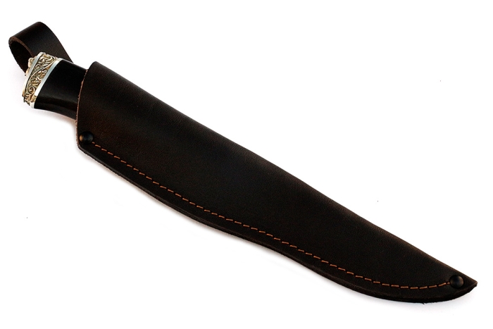 Нож Стрела (булат, чёрный граб - мельхиор)