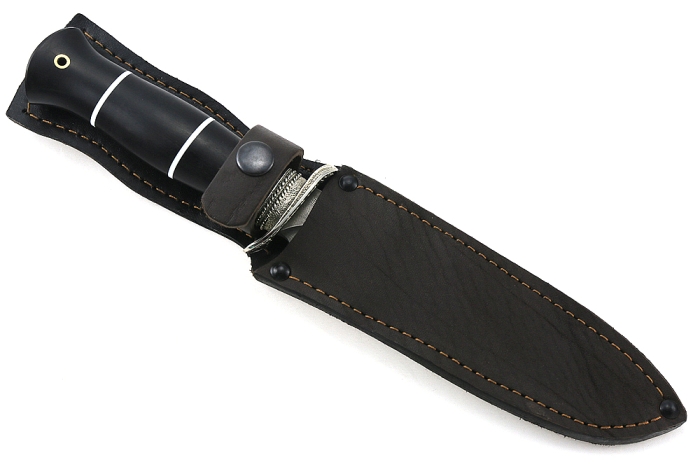 Нож Гладиатор (дамаск-долы, чёрный граб - мельхиор)