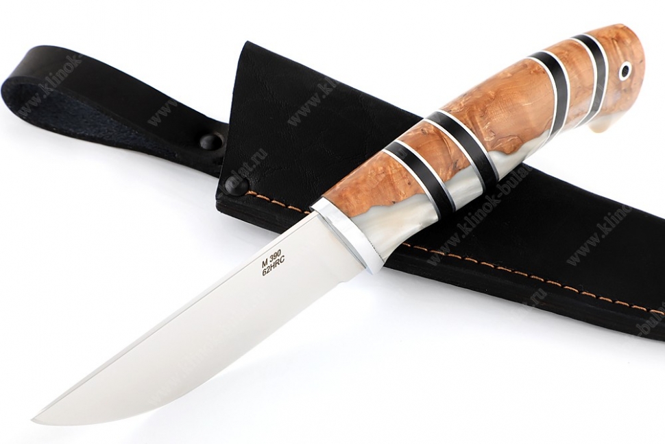 Нож Барсук (порошковая сталь M390, рукоять наборная композит и дерево)