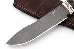 Нож Сафари (булат, рукоять береста, больстер мельхиор) - купить охотничий нож