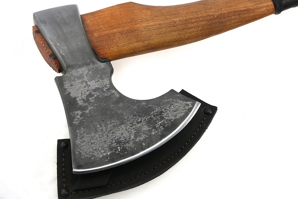 Топор большой №3 (композитный сплав У10+ХВГ, рукоять - ясень+кожа)