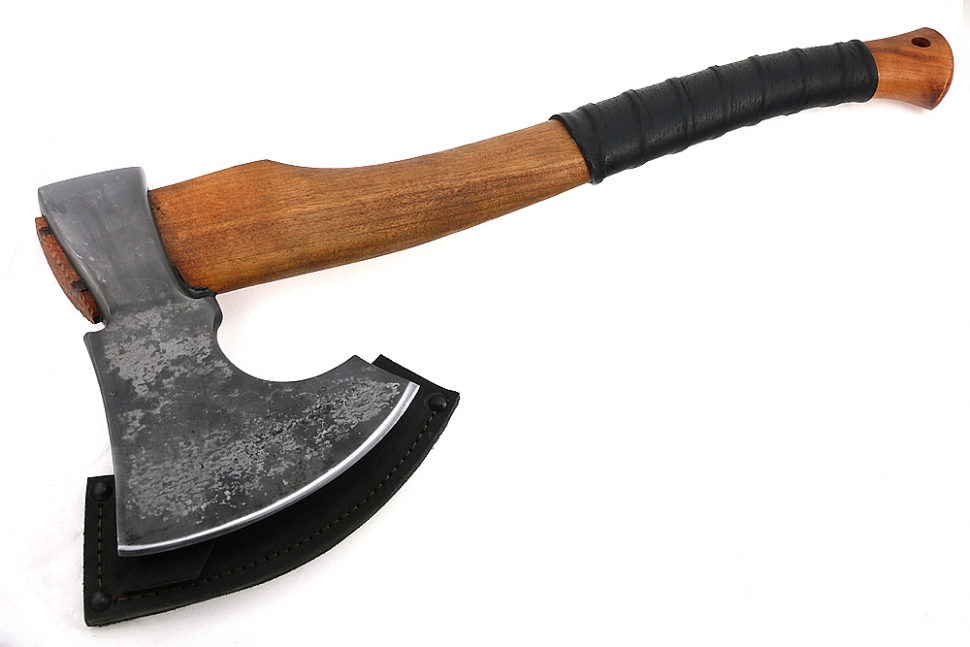 Топор большой №3 (композитный сплав У10+ХВГ, рукоять - ясень+кожа)