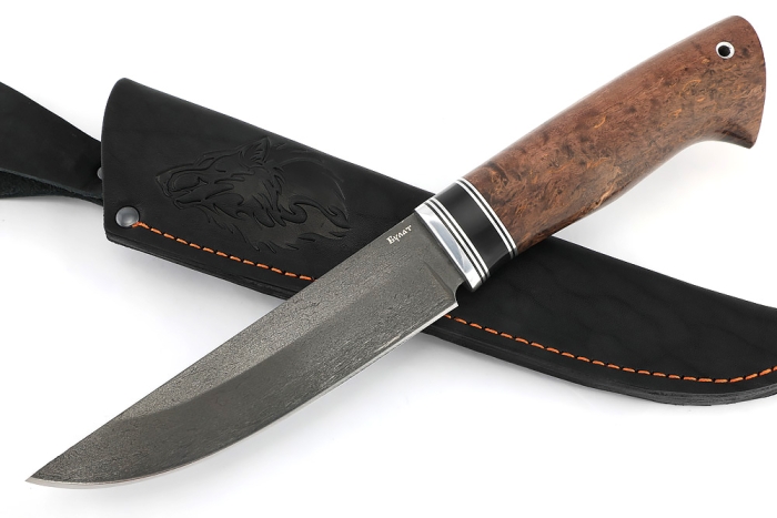 Нож Стрела (булат, карельская берёза)