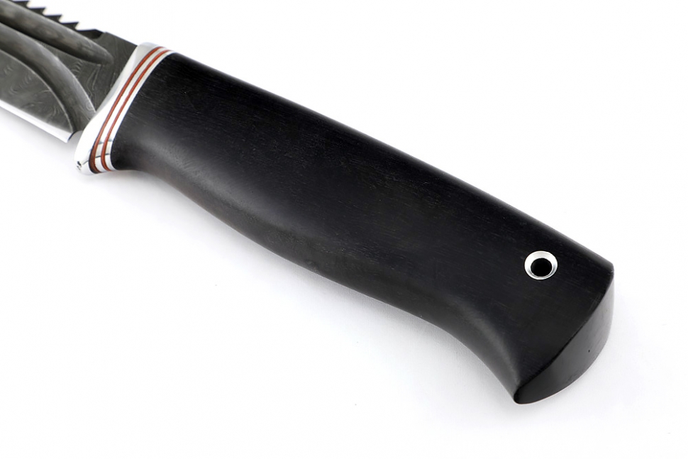 Нож Судак малый (дамаск-долы, чёрный граб)