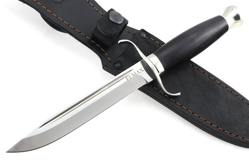 Нож Классика (порошковая сталь ELMAX, чёрный граб - мельхиор)
