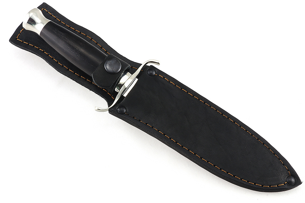 Нож Классика (порошковая сталь ELMAX, чёрный граб - мельхиор)