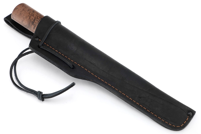 Нож Северный №4 (х12МФ, кованый дол, коричневая карельская берёза, вставка кость)