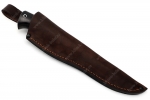 Нож Сафари (булат, рукоять наборная карельская берёза, чёрный граб, акрил) - Кожаные ножны