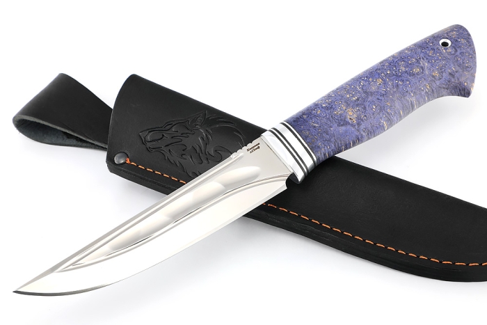 Нож Стрела (х12МФ камень долы, рукоять кап клена сиреневый)