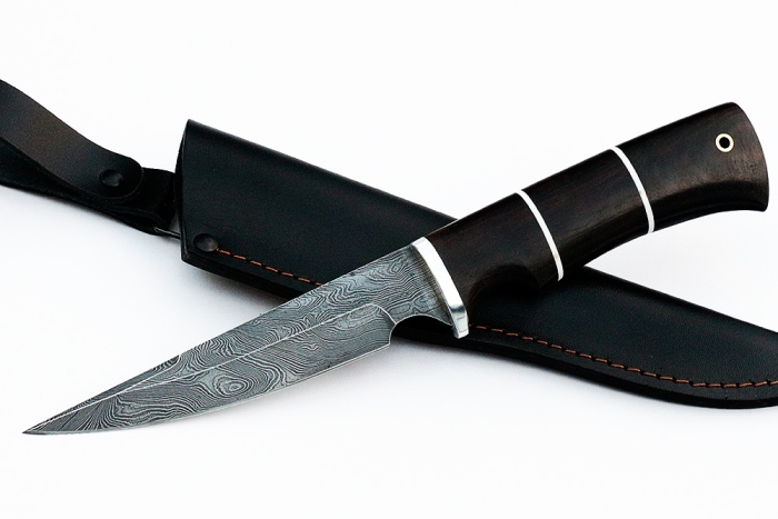 Нож Комар (дамаск, чёрный граб)