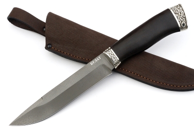 Нож Таран (булат, чёрный граб - мельхиор)