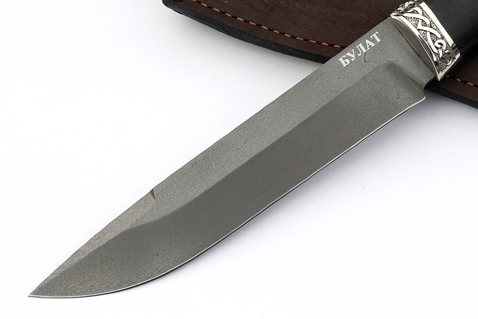 Нож Таран (булат, чёрный граб - мельхиор)