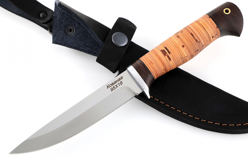 Нож Пантера (95Х18, береста) 