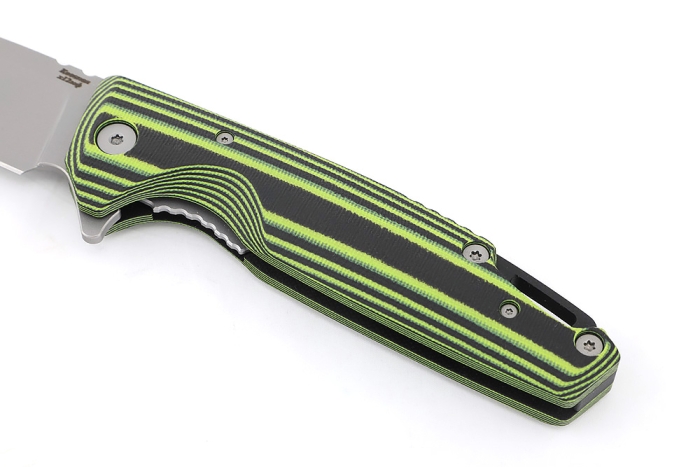 Нож складнйо Турист сталь Х12МФ рукоять G10 чёрно-зеленая