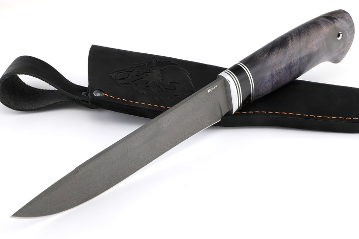 Нож Таран (булат, карельская берёза стабилизированная)