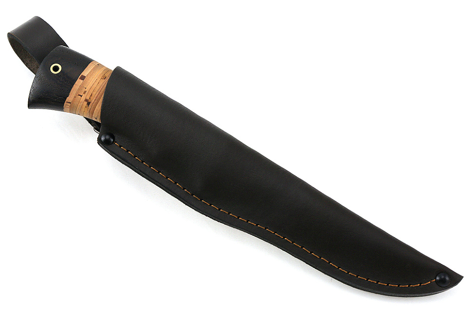 Нож Комар (дамаск-камень, береста)