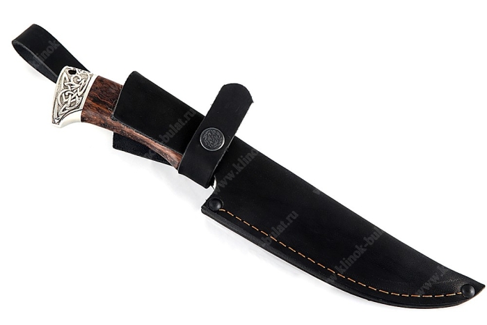 Нож Скат (порошковая сталь Elmax, стабилизированная карельская берёза - мельхиор)