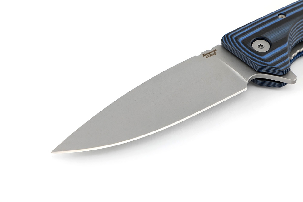 Нож складной Турист сталь Х12МФ рукоять G10 чёрно-синяя