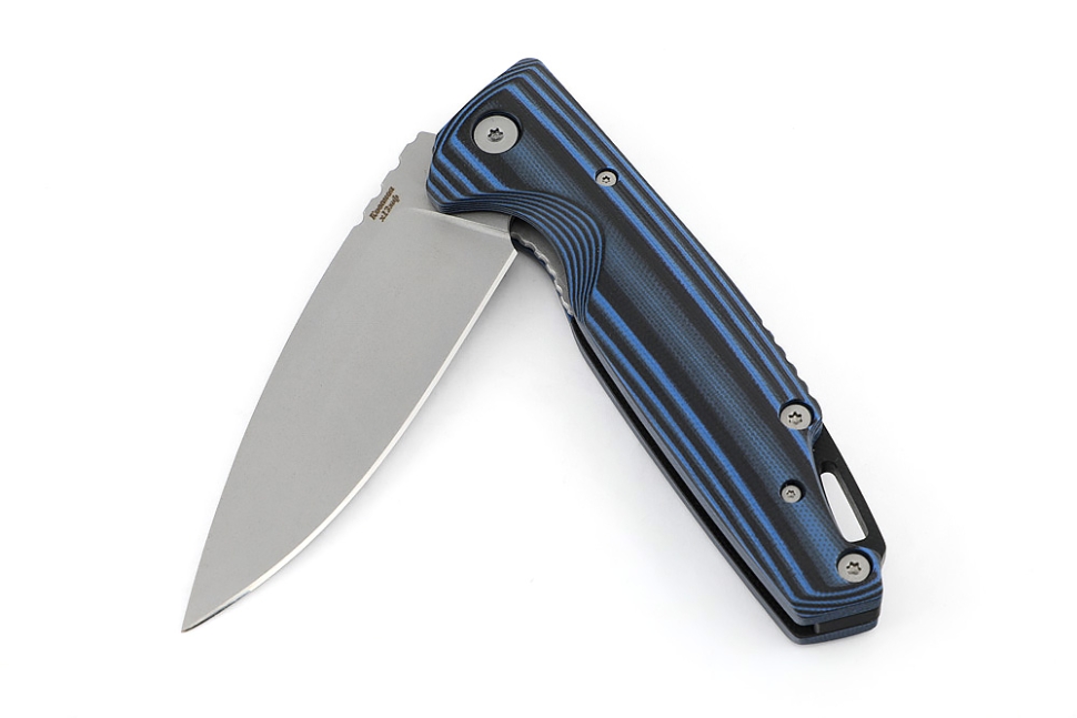 Нож складной Турист сталь Х12МФ рукоять G10 чёрно-синяя