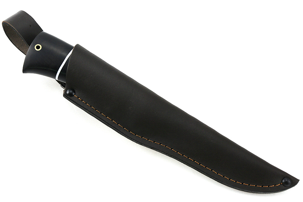 Нож Комар (дамаск-камень, чёрный граб)