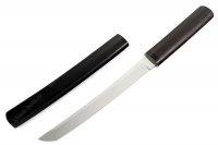Нож Самурай большой (кованая х12МФ, черный граб) деревянные ножны