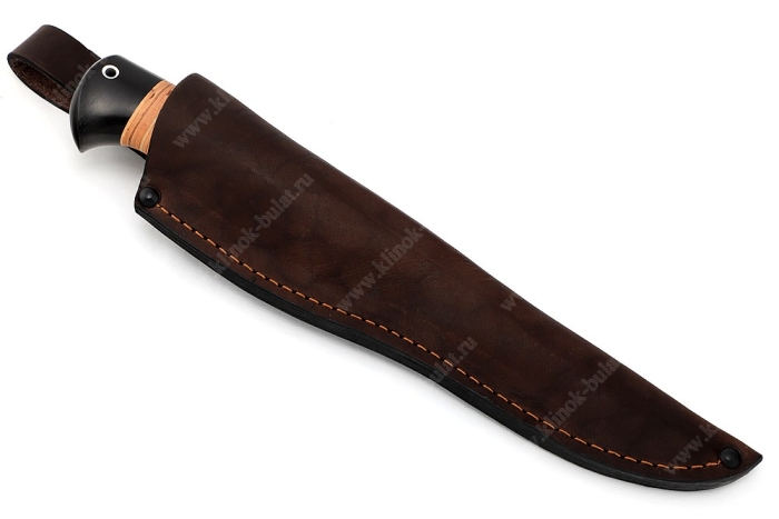 Нож Сафари (порошковая сталь Elmax, рукоять береста, больстер мельхиор)