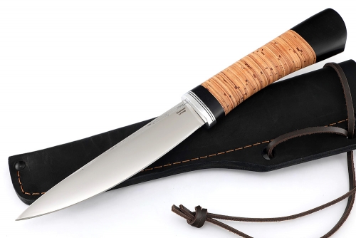 Нож Якутский №5 (Х12МФ, кованый дол, береста)