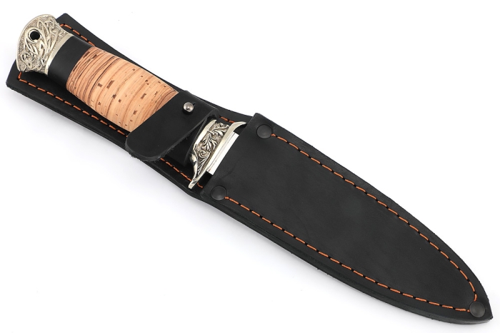 Нож Перо (х12МФ, береста - мельхиор)