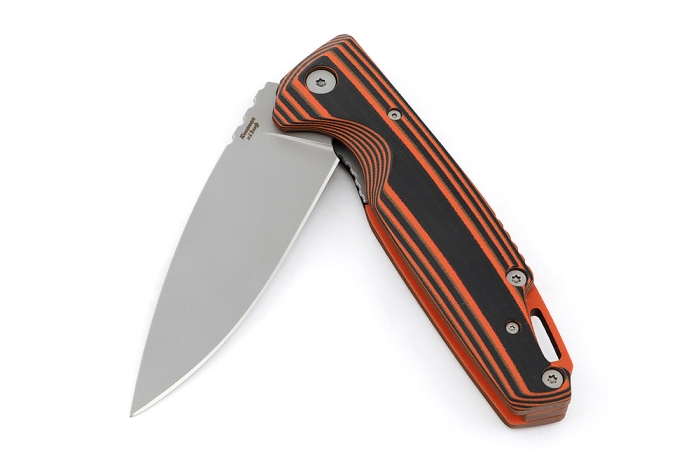 Нож складной Турист сталь Х12МФ рукоять G10 чёрно-оранжевая