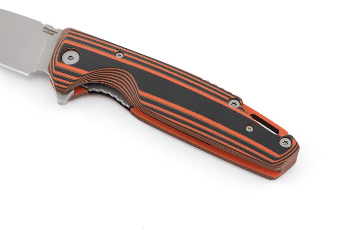 Нож складной Турист сталь Х12МФ рукоять G10 чёрно-оранжевая