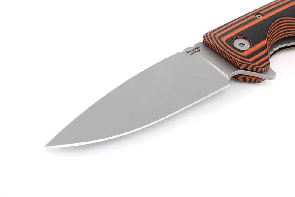 Нож складной Турист сталь Х12МФ рукоять G10 чёрно-оранжевая