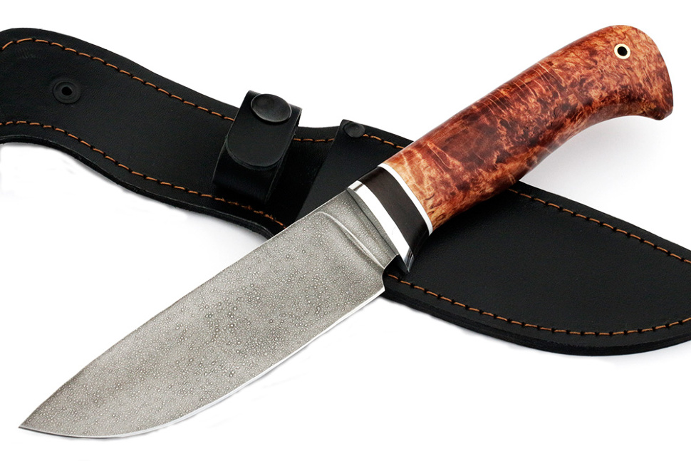 Нож Глухарь (ХВ5-Алмазка, карельская берёза)