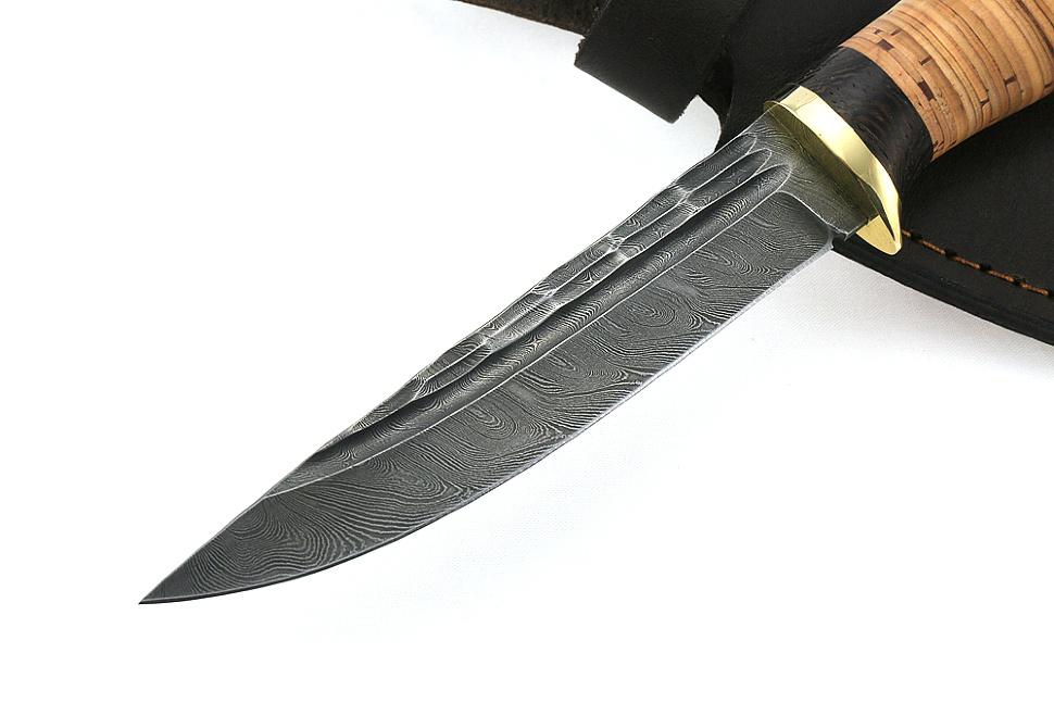 Нож Пантера (дамаск-камень, береста)