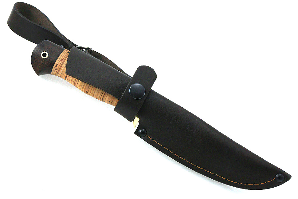 Нож Пантера (дамаск-камень, береста)