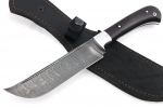 Нож Узбек-2 (дамаск, чёрный граб) цельнометаллический - Нож Узбек-2 (дамаск, чёрный граб) цельнометаллический