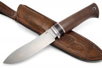 Нож Сафари (К340, рукоять термоциклированный ясень, вставка чёрный граб) формованные ножны