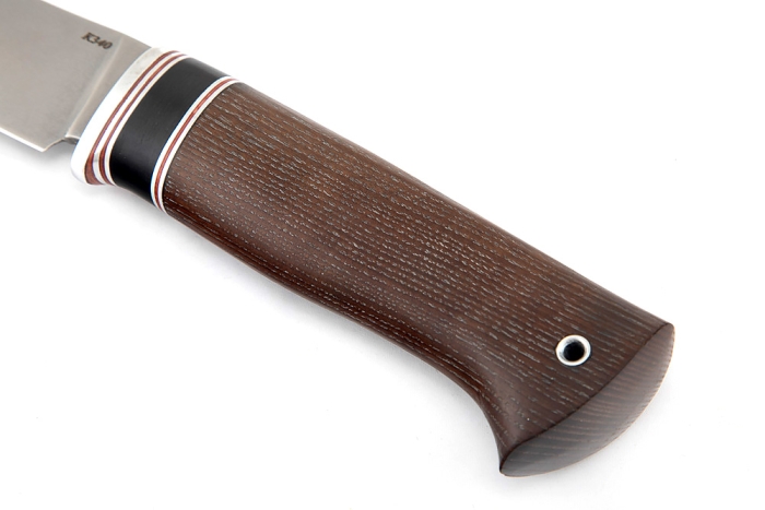 Нож Сафари (К340, рукоять термоциклированный ясень, вставка чёрный граб) формованные ножны