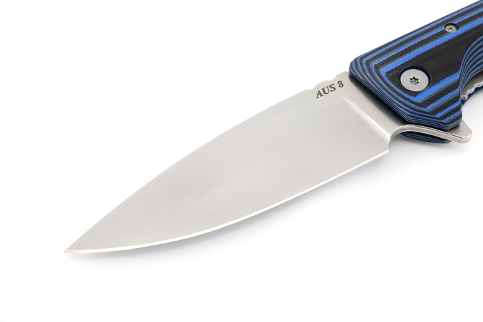 Нож складной Турист AUS8 рукоять G10 черно-синяя