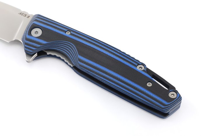 Нож складной Турист AUS8 рукоять G10 черно-синяя