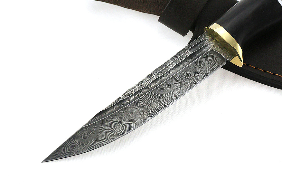 Нож Пантера (дамаск-камень, чёрный граб)