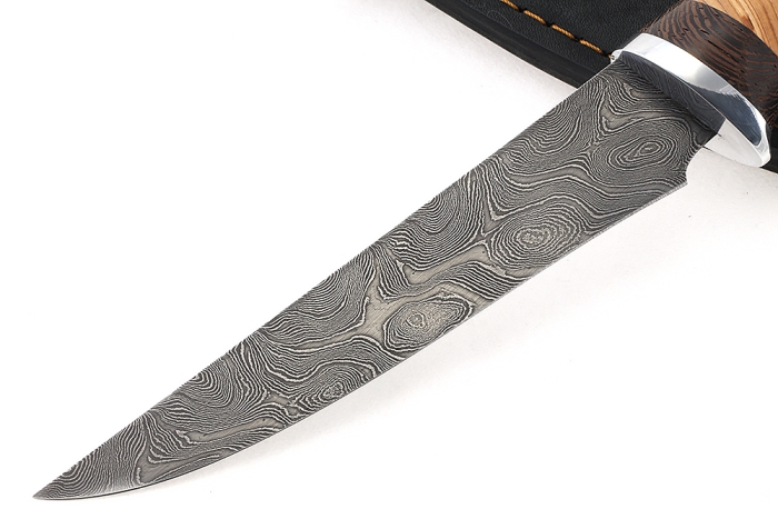 Нож Филейный малый (дамаск, береста)