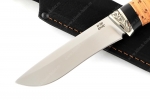 Нож Соболь (порошковая сталь М390, береста, гарда мельхиор) - Нож Соболь (порошковая сталь М390, береста, гарда мельхиор)