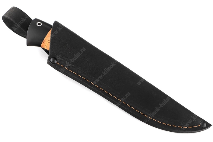 Нож Соболь (порошковая сталь М390, береста, гарда мельхиор)