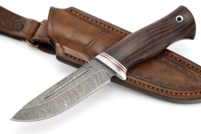 Нож Малыш (дамаск, термоциклированный ясень) формованные ножны